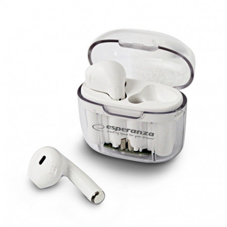 Esperanza EH237W Bluetooth TWS valged kõrvasisesed kõrvaklapid