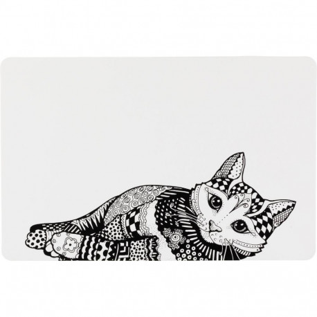 Zentangle place mat, 44 × 28 cm, white/black