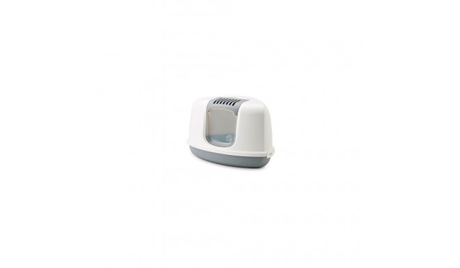 Cat litterbox Nestor Corner 58,5x45,5x40cm white/grey