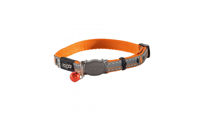 Rogz Catz NightCat 11mm Reflective Safeloc Breakaway Cat Collar, Orange Birds on Wire Design