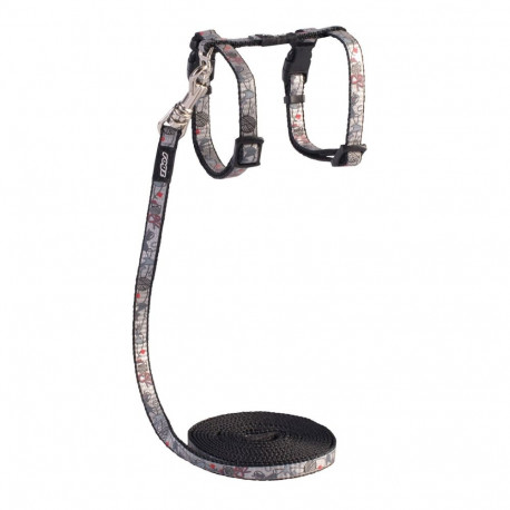 Cat brace+leash Reflectocat black, Rogz