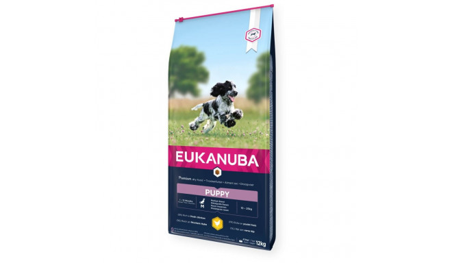 EUKANUBA Puppy kanalihaga keskmistele koertele 12 kg