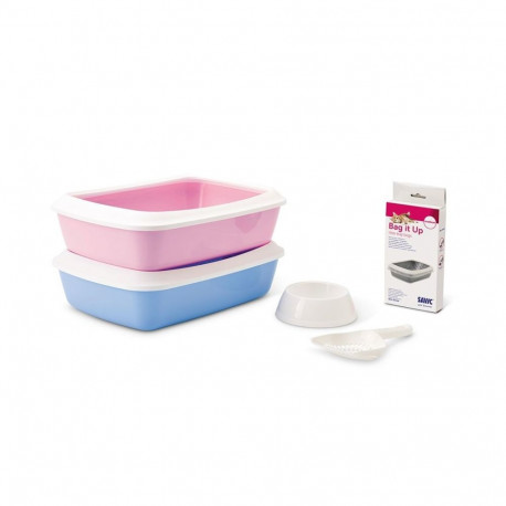 Cat litterbox Iriz starter kit 42x31x12,5cm white/blue