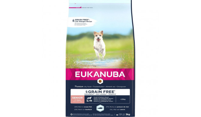 EUKANUBA Senior teraviljavaba ookeanikalaga väikest ja keskmist tõugu eakatele koertele 3 kg