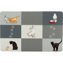 Patchwork cat place mat, 44 × 28 cm, grey