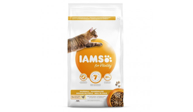 Visavertis sausas pašaras Adult Hairball Control 3kg katėms, Iams