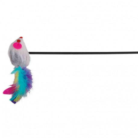 Žaislas katėms žaidžiančioms lazdele pelė, plastikinis/pliušas, katžolė, 50 cm
