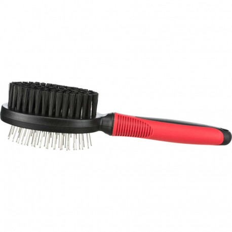 Brush,double-sided,plastic/nylon&metall bristles, 5 × 21 cm