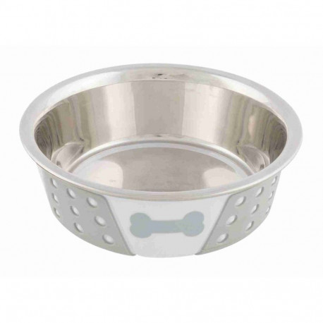 Stainless steel bowl with silicone, 0.4 l/ø 14 cm, white/grey