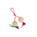 Toy for cats 2 balls on a rope, jute, ø 4.5 cm