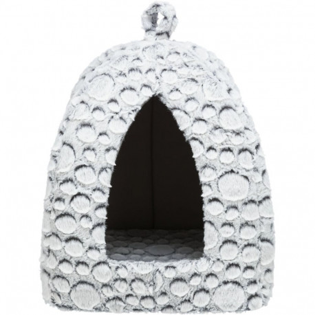 Mila cave, plush, 32 × 42 × 32 cm, white-grey