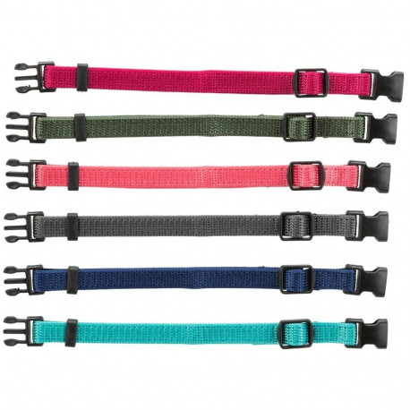 Junior set of puppy collars, s–m: 17–25 cm/10 mm, fuchsia, graphite, indigo, forest, coral, ocean, T