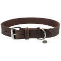 Rustic fatleather collar, L–XL: 57–66 cm/30 mm, dark brown