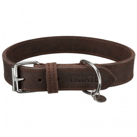 Rustic fatleather collar, l: 48–56 cm/30 mm, dark brown, Trixie