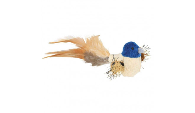 Toy for cats Bird with feathers, plush, 8 cm