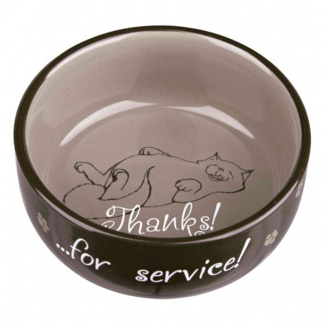 Cat bowl thanks for service, ceramic, 0.3 l/ø 11 cm, Trixie