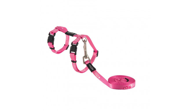 Cat harness with leash kiddycat pink hearts 24-40cm/1.8m, Rogz