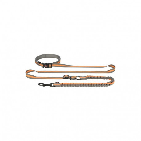 Jogging leash, 1.33-1.8m/20mm graphite/papaya