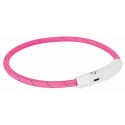 Safety collar flash light ring usb m-l 45cm/7mm pink, Trixie