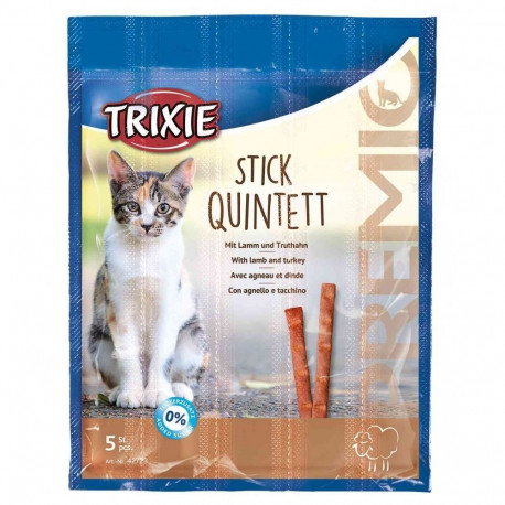 Treat for cats premio stick quintett, lamb/turkey, 5 × 5 g, Trixie