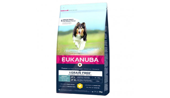 Suaugusi vištiena dideliems šunims be grūdų 3 kg, Eukanuba