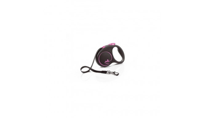 Jalutusrihm flexi Black Design S Lint 5m roosa