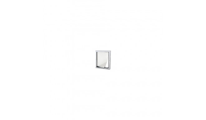 2-way dog flap, S–M: 30 × 36 cm, white