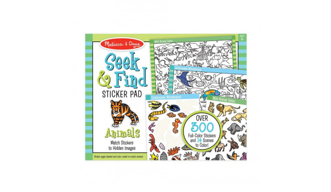 MELISSA & DOUG альбом с наклейками Seek & Find животные