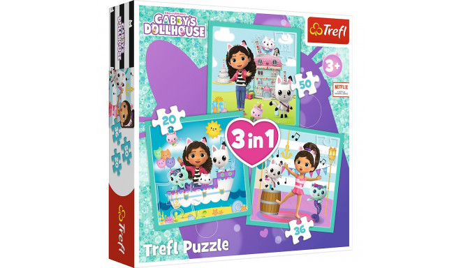 TREFL GABBY´S DOLLHOUSE Pusle komplekt 3 in 1