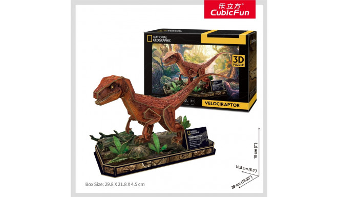 CUBIC FUN National Geographic 3D Puzle Velociraptors