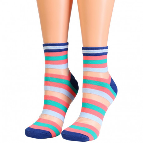 SOKISAHTEL RELINA roosad triibulised sokid 444