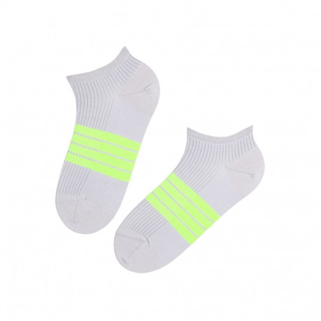 SOKISAHTEL RICCO hallid madalad neoon triipudega puuvillased sokid 446