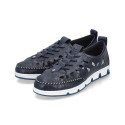 Leather openwork shoes Rieker W RKR652, navy blue (40)