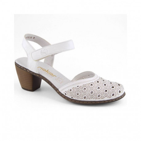 Rieker W RKR650 comfortable leather sandals white (42)