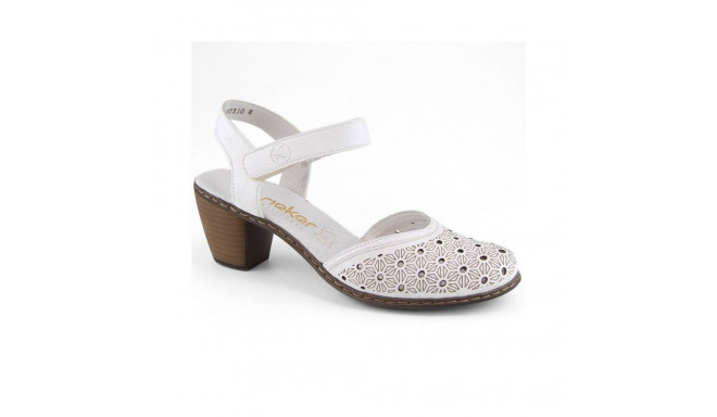 Comfortable leather sandals Rieker W RKR650 white (39)