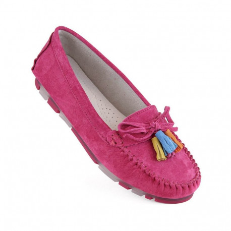 Filippo W PAW506B suede leather loafers with fringes fuchsia (39)