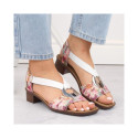 Comfortable floral sandals Rieker W RKR334C multicolor (42)