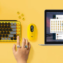 Klaviatūra LOGITECH Pop Keys with Emoji keys, mechaninė, belaidė, Blast Yellow