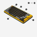 Klaviatūra LOGITECH Pop Keys with Emoji keys, mechaninė, belaidė, Blast Yellow