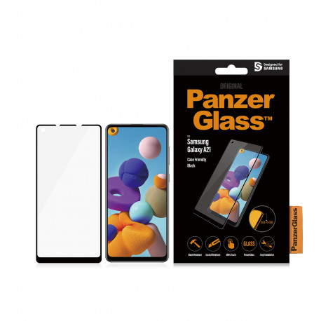 Ekrano apsauga PanzerGlass Samsung, Galaxy A21, Glass, Black, Case Friendly
