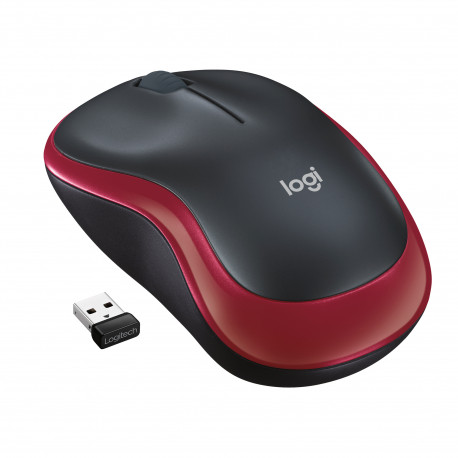 Pelė LOGITECH M185, bevielė, raudona