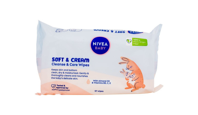 Nivea Baby Soft & Cream Cleanse & Care Wipes (57ml)