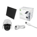 Solar rotary exterior IP camera white IP66 PTZ WiFi IP 3Mpix 3W USB-C 5V 9600mAh 320* SMART LTC Visi