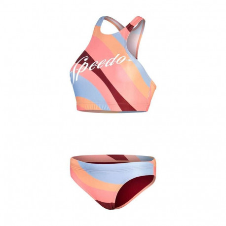 Rannavolle bikiinid Speedo Logo Volley 2PC AF roosa/kollane/hall - 36