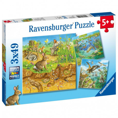 Ravensburger pusle 3x49 tk Metsloomad