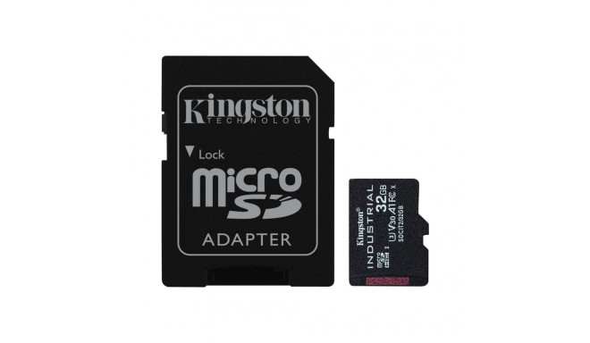 KINGSTON 32GB microSDHC Industrial C10 A1 pSLC Card + SD Adapter