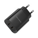 Borofone Sienas lādētājs BN2 Super - 2xUSB - 2,1A melns