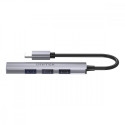 HUB USB-C; 3x USB-A 2.0 1x USB-A 5 Gbps alu