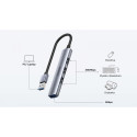 HUB USB-A; 3x USB-A 2.0; 1x USB-A 5 Gbps Alu
