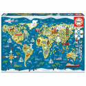 Laste pusle Educa Mapamundi (200 pcs)